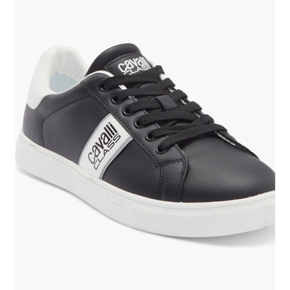 Cavalli Class Mens Black White Low Top Sneakers 24113/CP/M Size 45